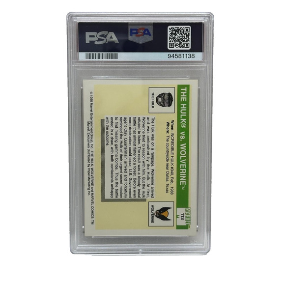 1990 Impel Marvel Universe The Hulk vs Wolverine #113 PSA 6 EX-MT H1F6 1138 - Picture 2 of 2